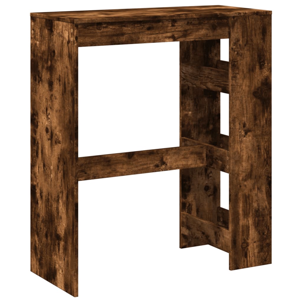 füstös tölgy szerelt fa bárasztal tárolókkal 90 x 40 x 103,5 cm