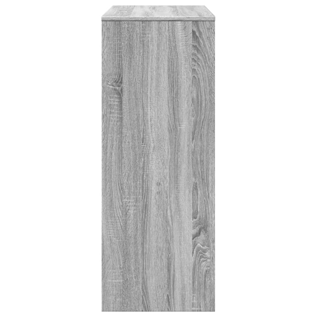 szürke sonoma szerelt fa bárasztal tárolókkal 90x40x103,5 cm