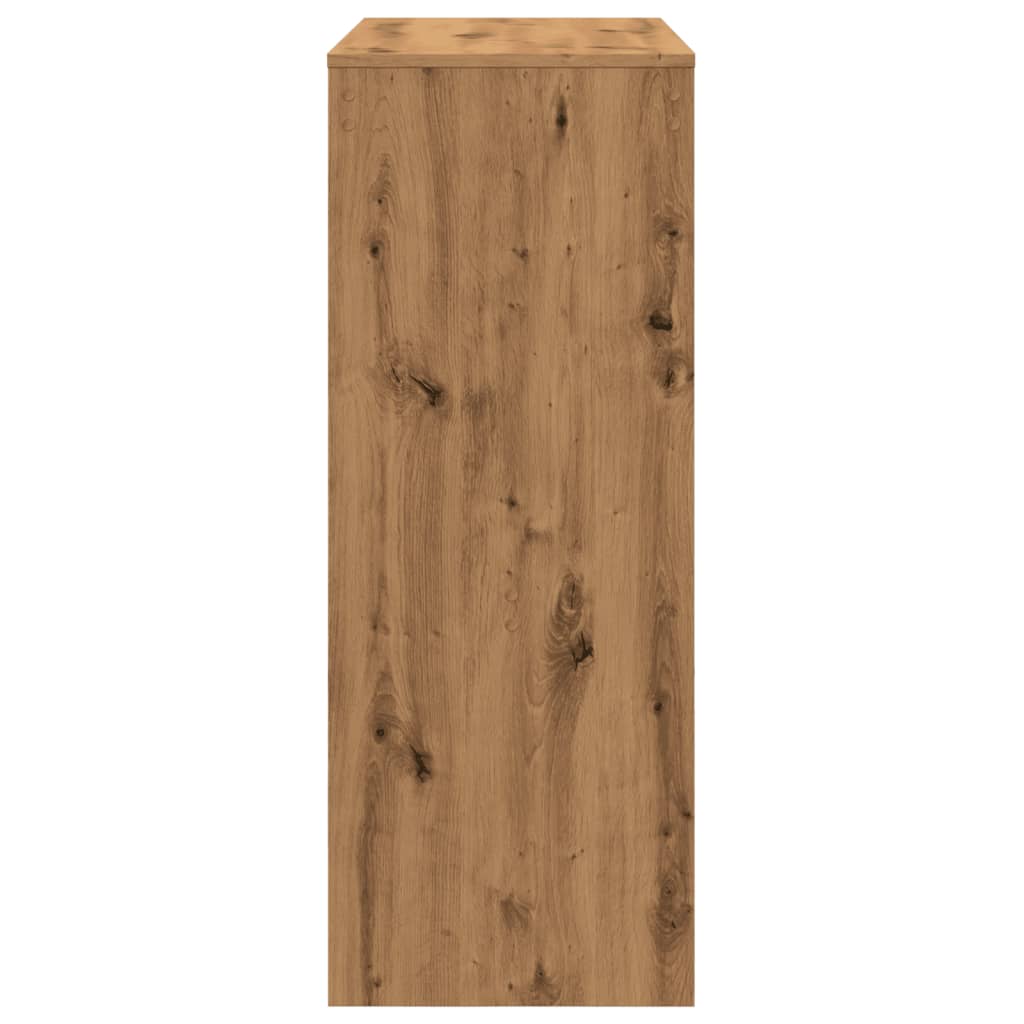 kézműves tölgy szerelt fa bárasztal tárolókkal 90x40x103,5 cm