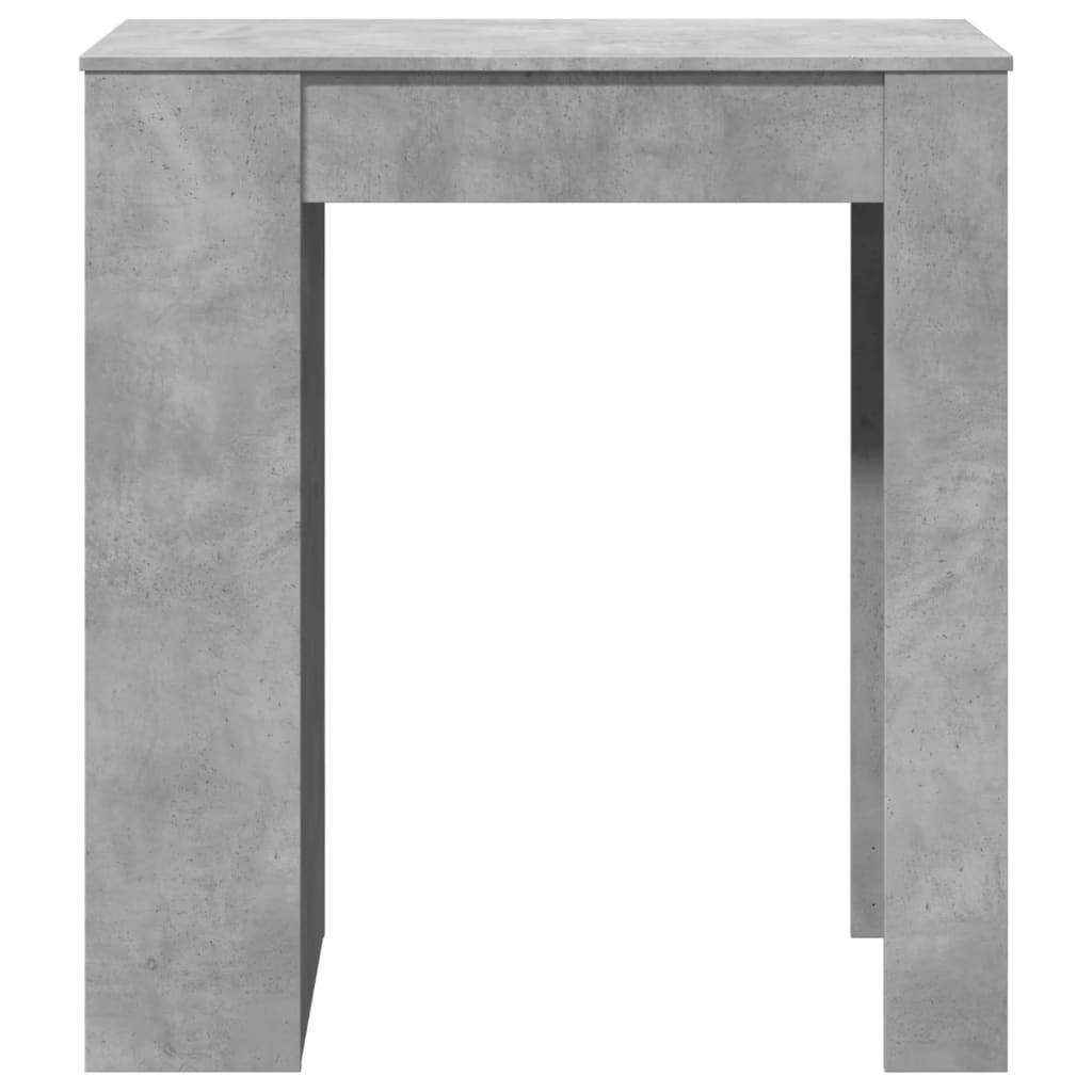 betonszürke szerelt fa tárolórekeszes bárasztal 95x47x103,5 cm