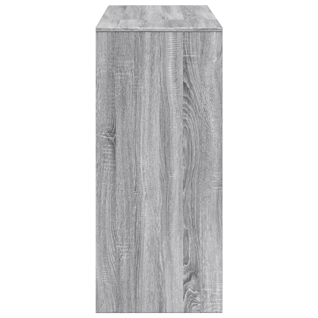 szürke sonoma szerelt fa bárasztal polccal 124 x 46 x 103,5 cm