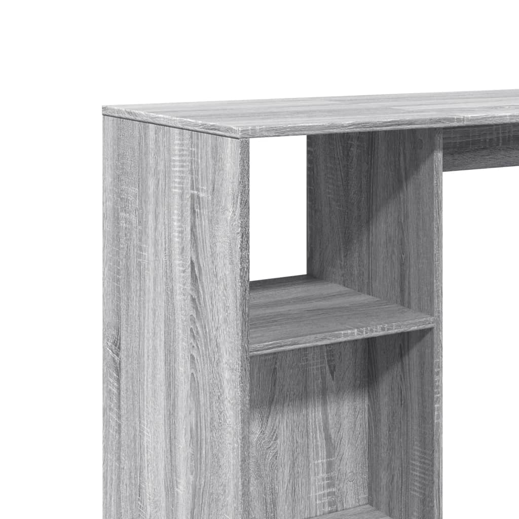 szürke sonoma szerelt fa bárasztal polccal 124 x 46 x 103,5 cm