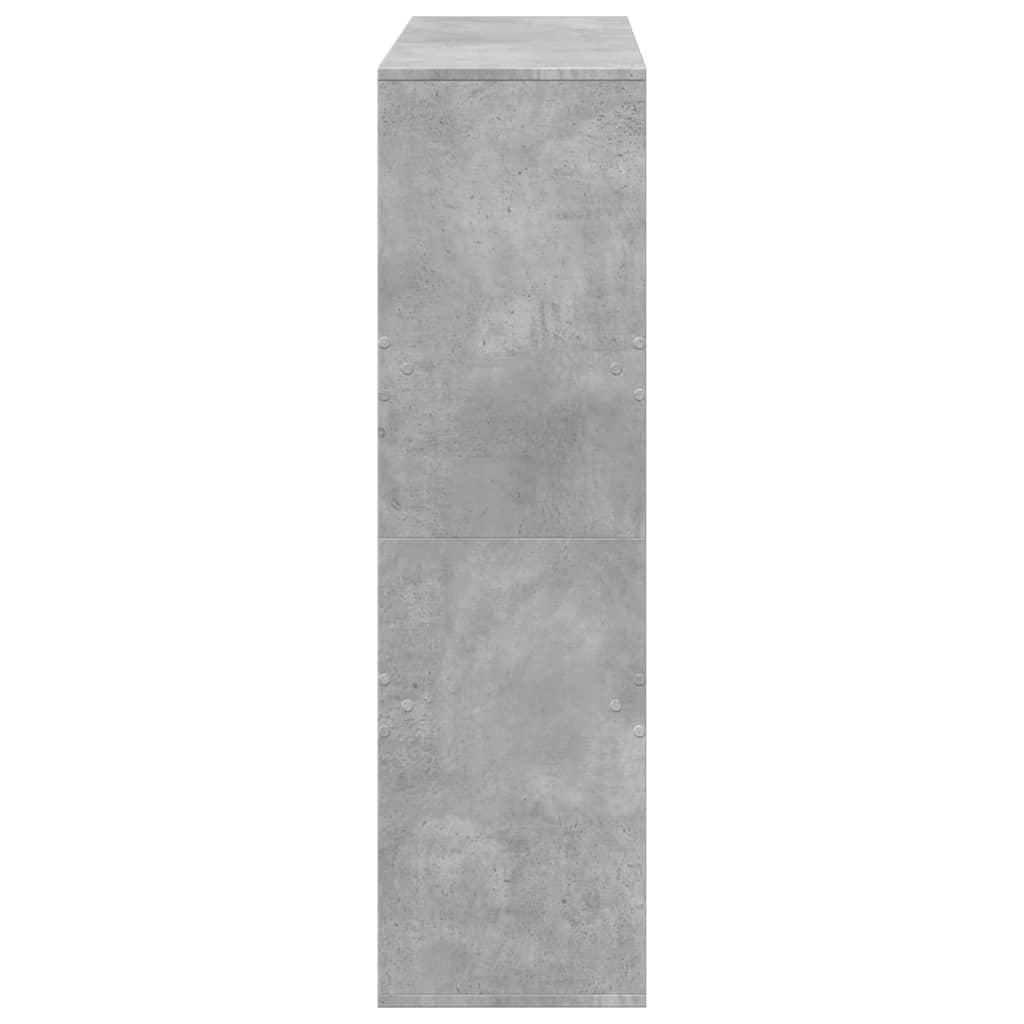 betonszürke térelválasztó könyvszekrény 100 x 33 x 115 cm
