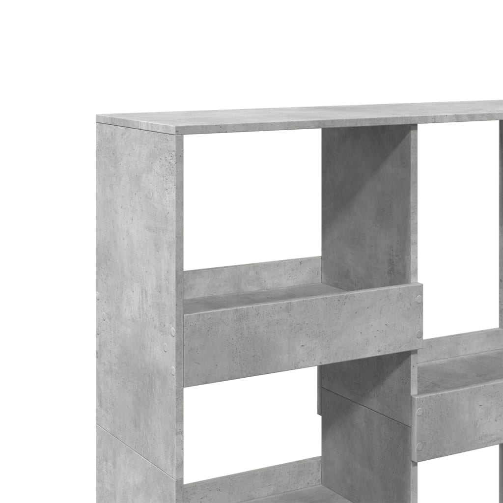 betonszürke térelválasztó könyvszekrény 100 x 33 x 115 cm