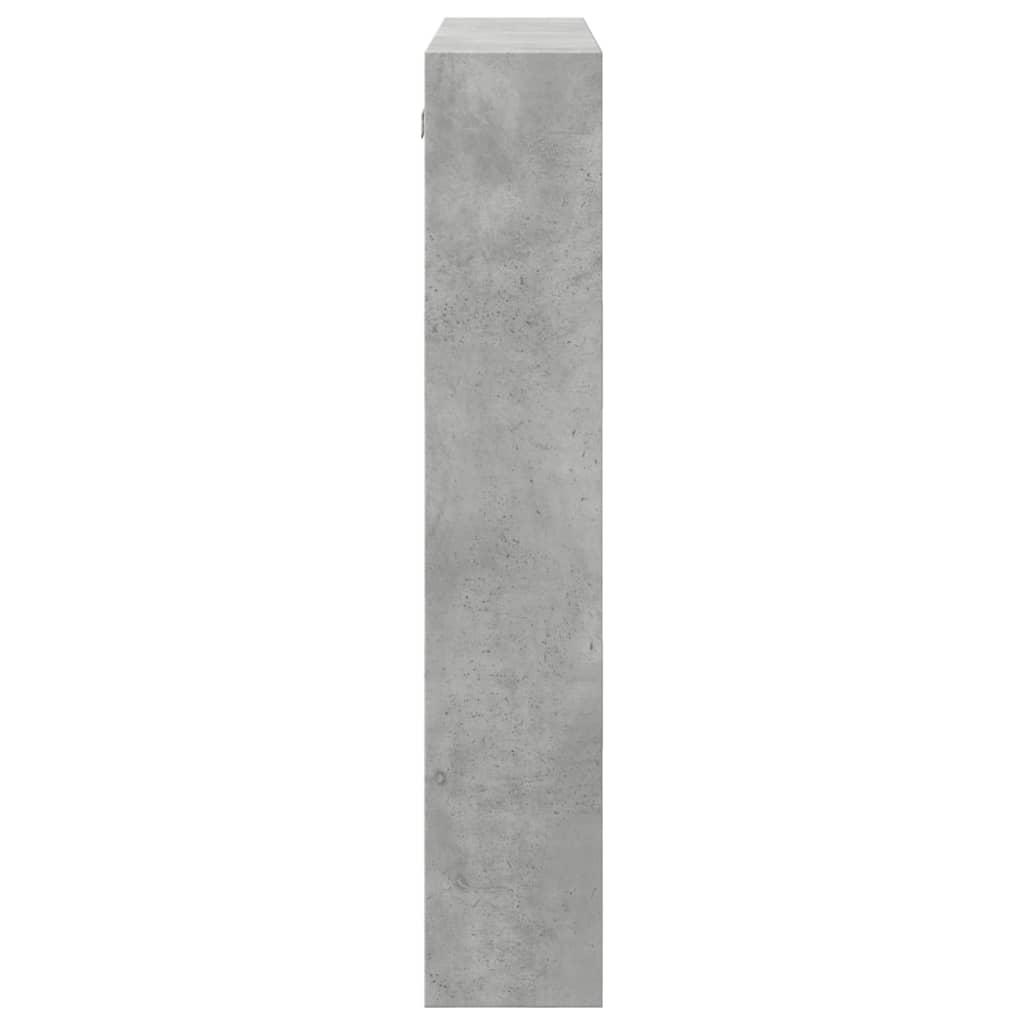 betonszürke szerelt fa faliszekrény 80 x 15 x 80 cm
