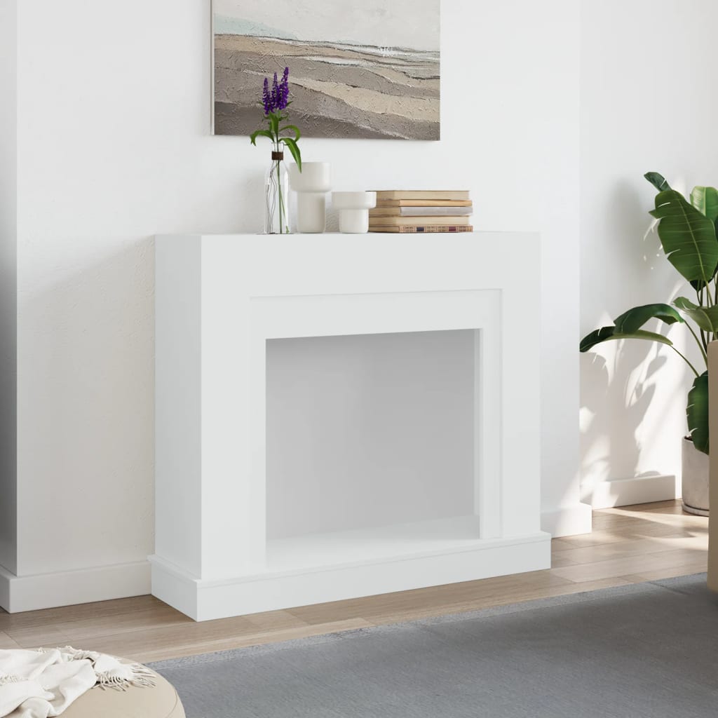 fehér szerelt fa kandallóburkolat 100 x 30 x 87,5 cm