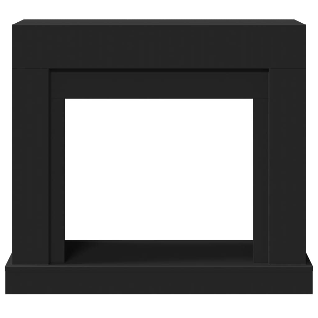 fekete szerelt fa kandallóburkolat 100 x 30 x 87,5 cm