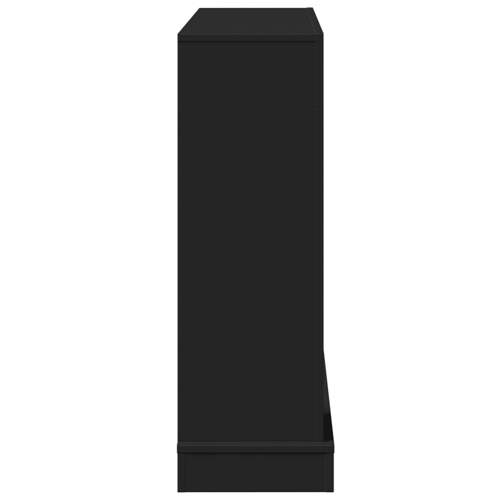 fekete szerelt fa kandallóburkolat 100 x 30 x 87,5 cm