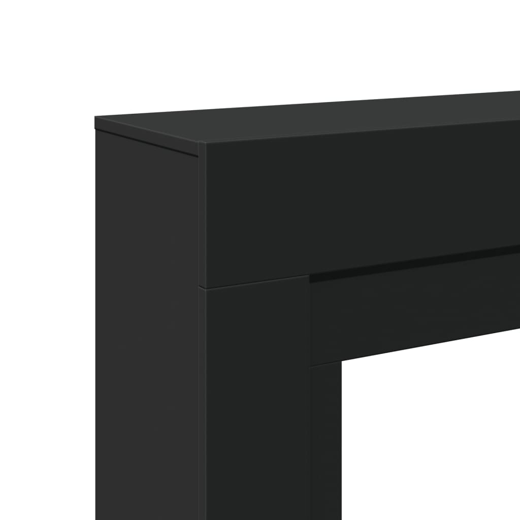 fekete szerelt fa kandallóburkolat 100 x 30 x 87,5 cm