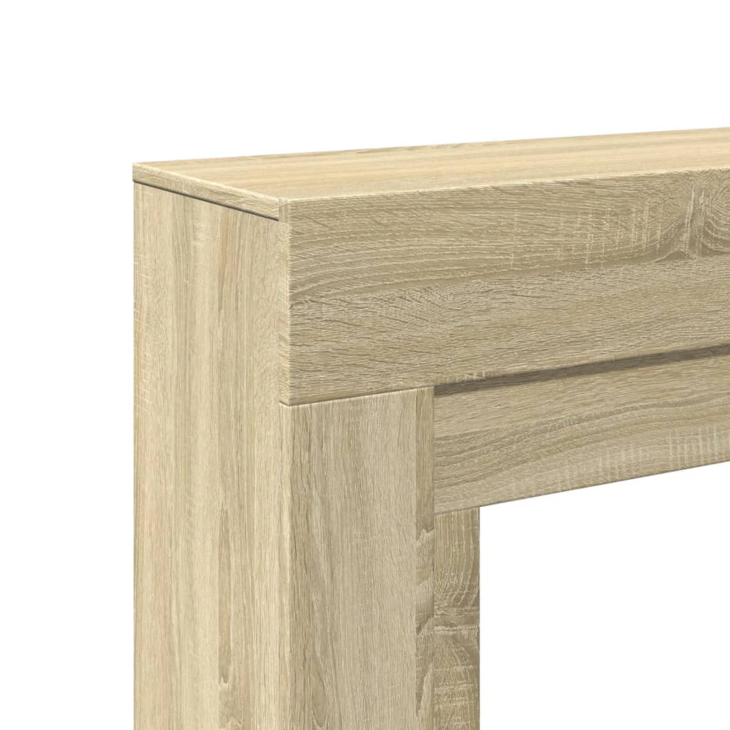 sonoma tölgy színű szerelt fa kandallóburkolat 100x30x87,5 cm