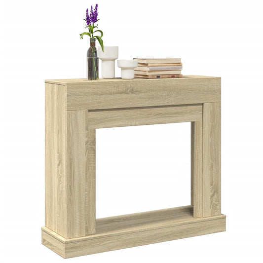 sonoma tölgy színű szerelt fa kandallóburkolat 100x30x87,5 cm