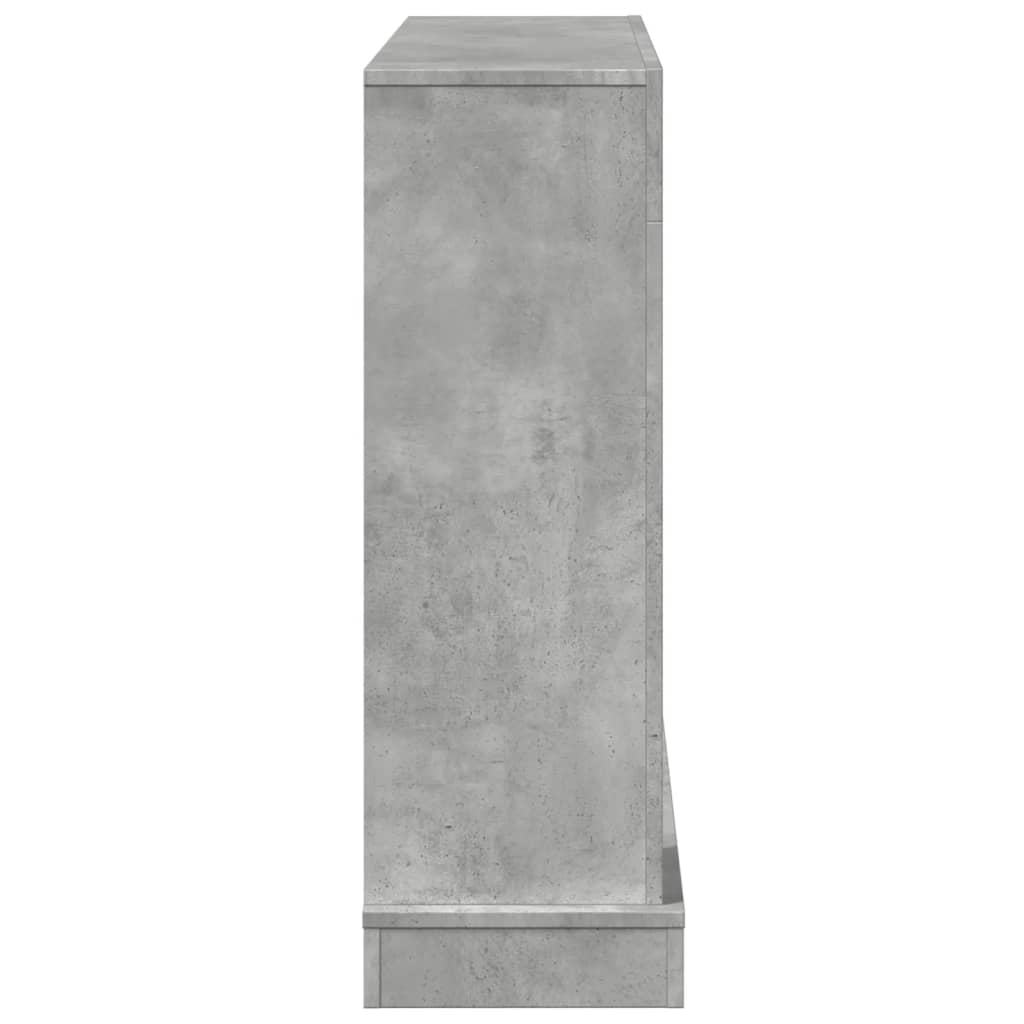 betonszürke szerelt fa kandallóburkolat 100 x 30 x 87,5 cm