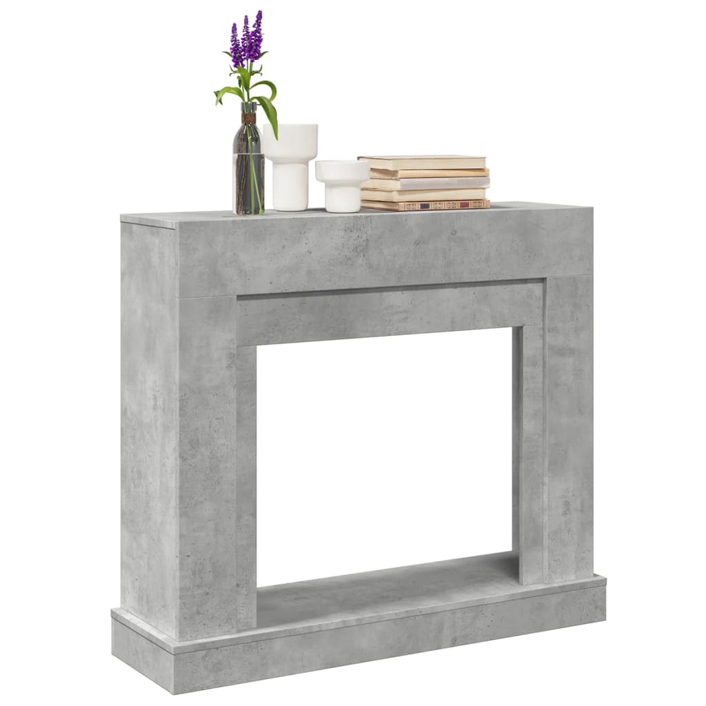 betonszürke szerelt fa kandallóburkolat 100 x 30 x 87,5 cm