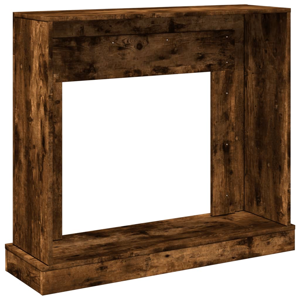füstös tölgy színű szerelt fa kandallóburkolat 100x30x87,5 cm