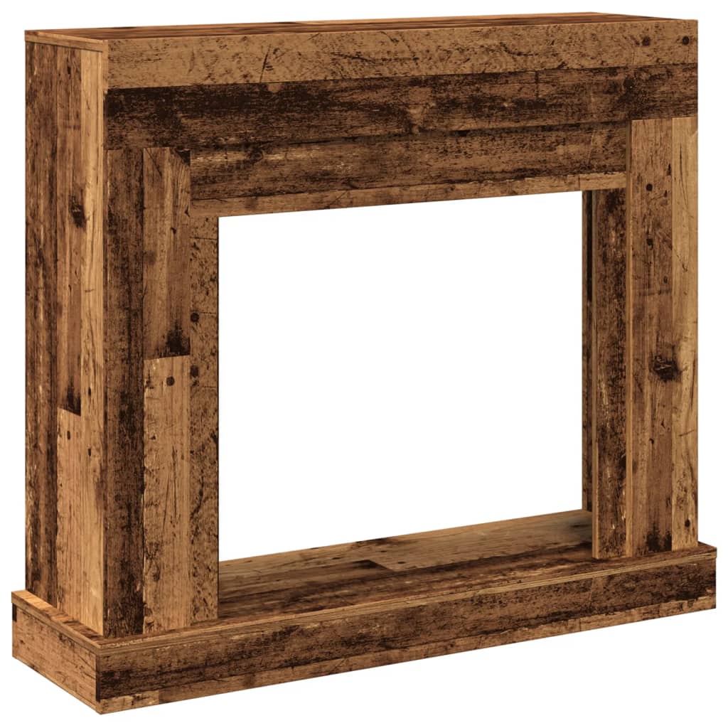 antik fa színű szerelt fa kandallóburkolat 100 x 30 x 87,5 cm