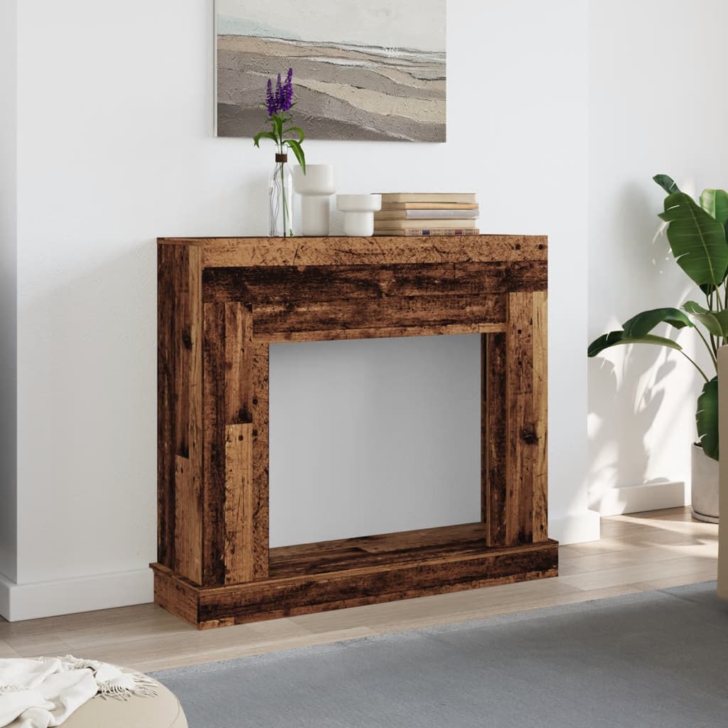 antik fa színű szerelt fa kandallóburkolat 100 x 30 x 87,5 cm