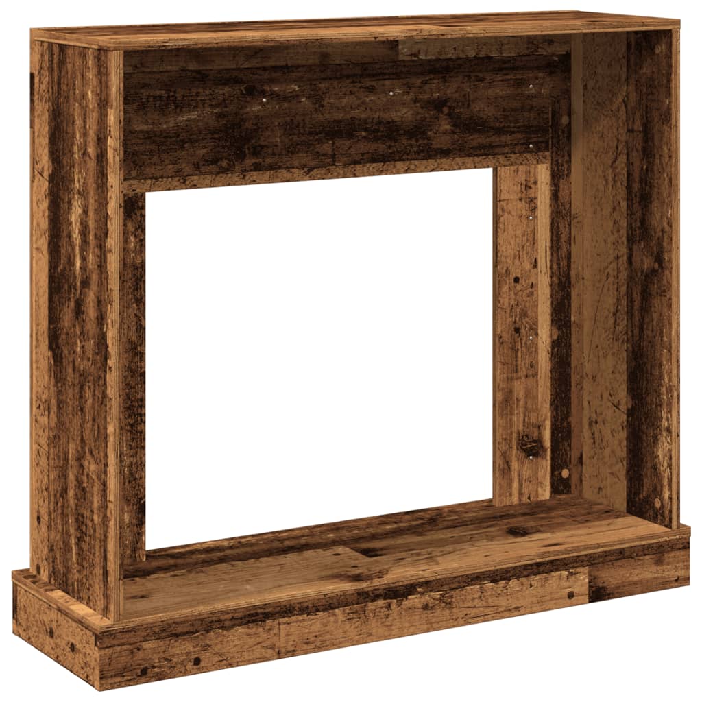 antik fa színű szerelt fa kandallóburkolat 100 x 30 x 87,5 cm