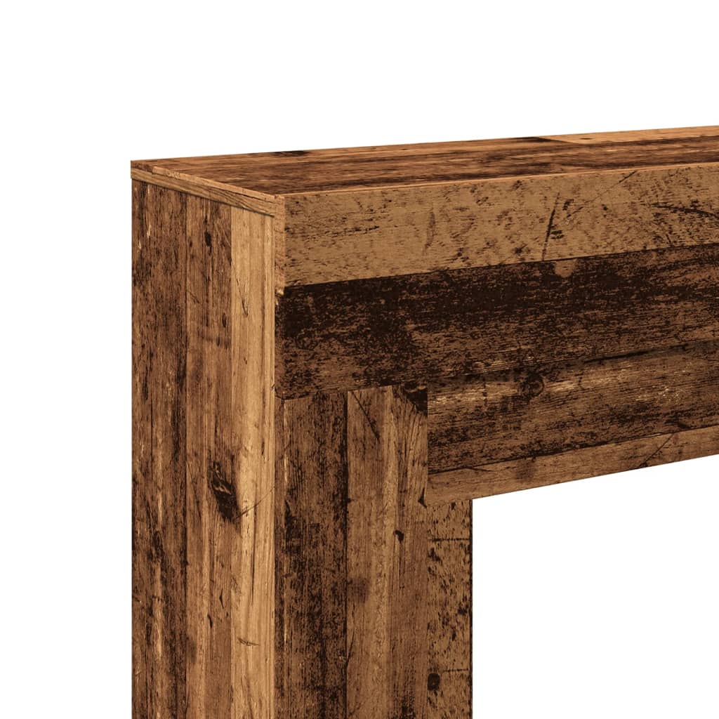 antik fa színű szerelt fa kandallóburkolat 100 x 30 x 87,5 cm