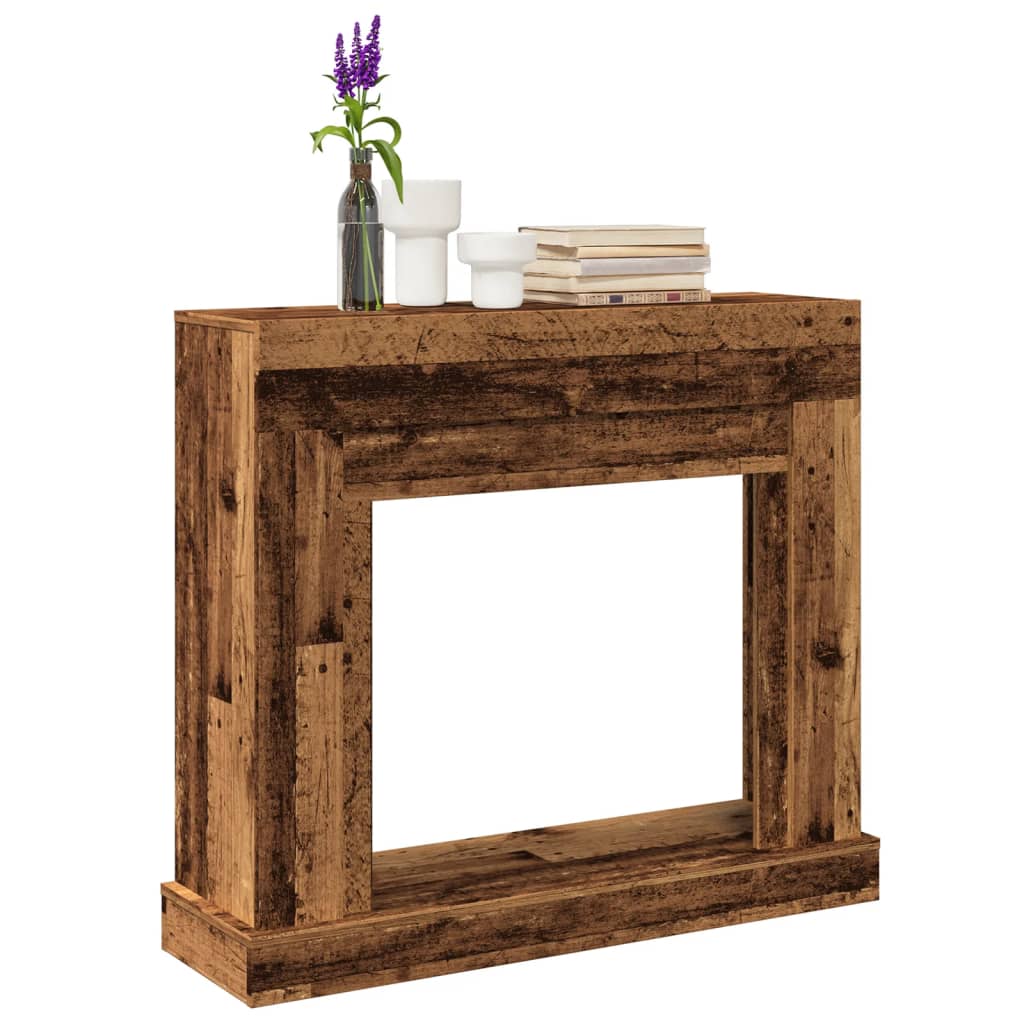 antik fa színű szerelt fa kandallóburkolat 100 x 30 x 87,5 cm