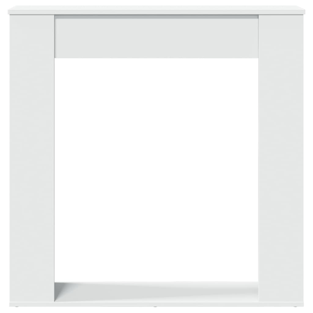 fehér szerelt fa kandallóburkolat 100 x 20 x 100 cm