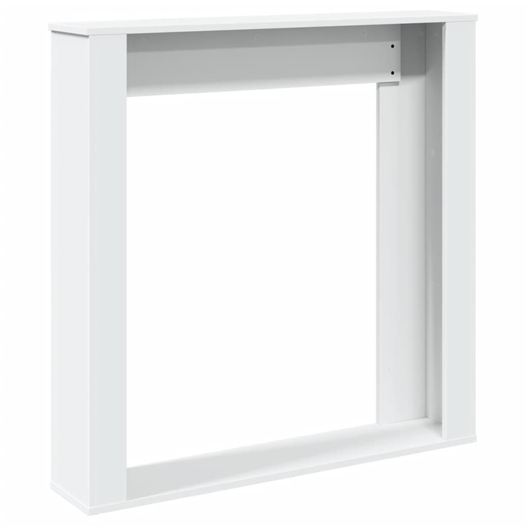 fehér szerelt fa kandallóburkolat 100 x 20 x 100 cm