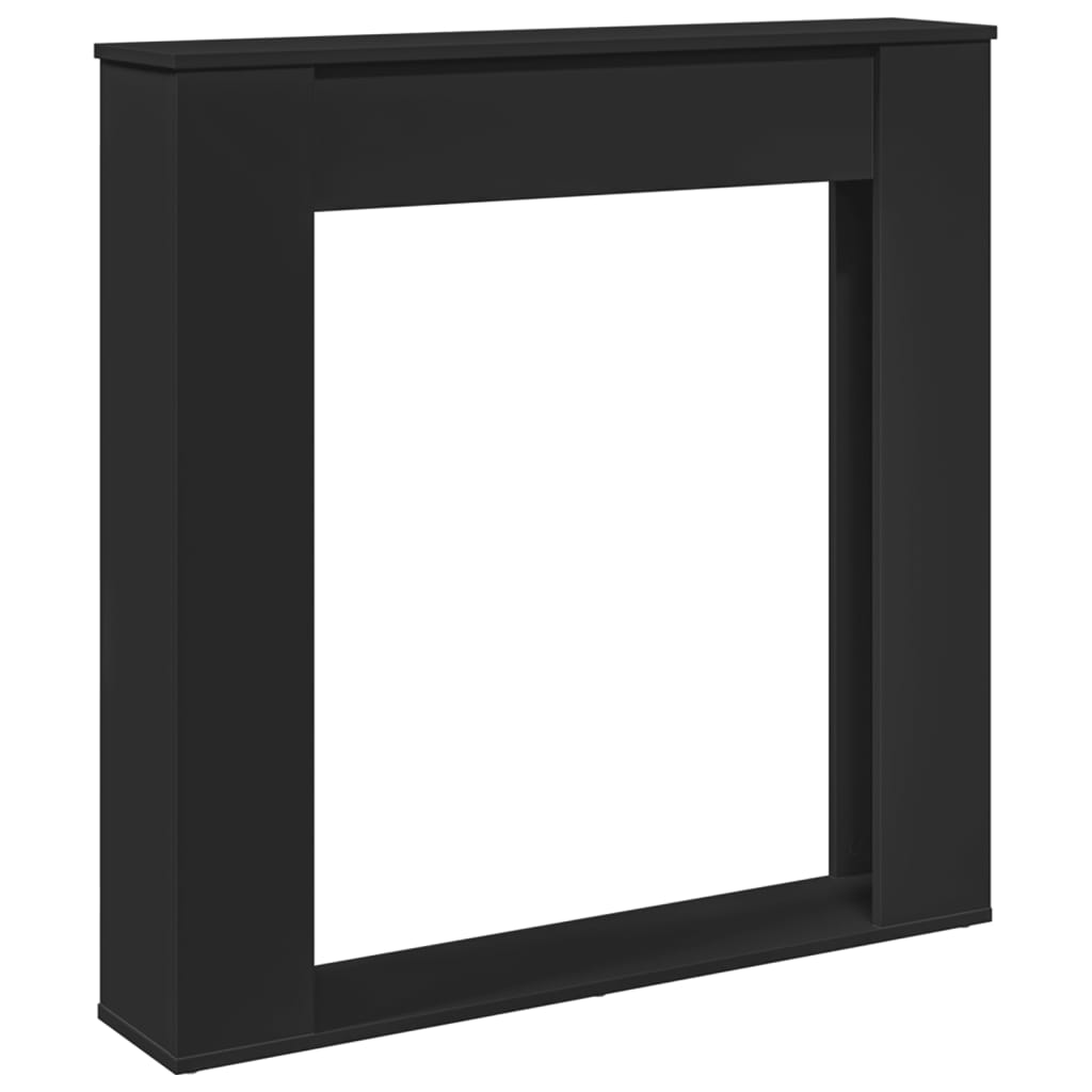 fekete szerelt fa kandallóburkolat 100 x 20 x 100 cm