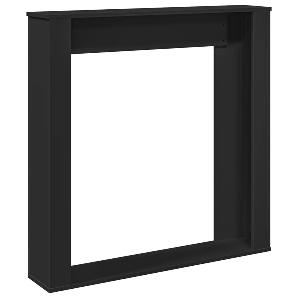 fekete szerelt fa kandallóburkolat 100 x 20 x 100 cm
