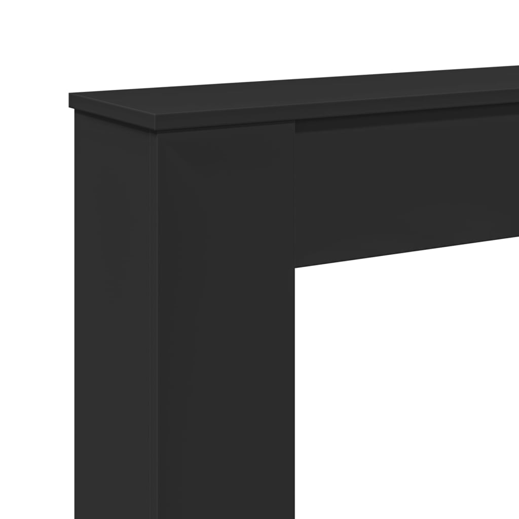 fekete szerelt fa kandallóburkolat 100 x 20 x 100 cm