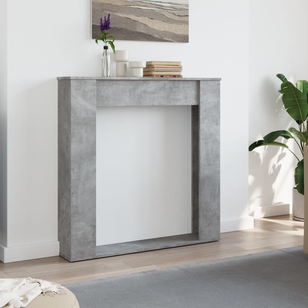 betonszürke szerelt fa kandallóburkolat 100 x 20 x 100 cm