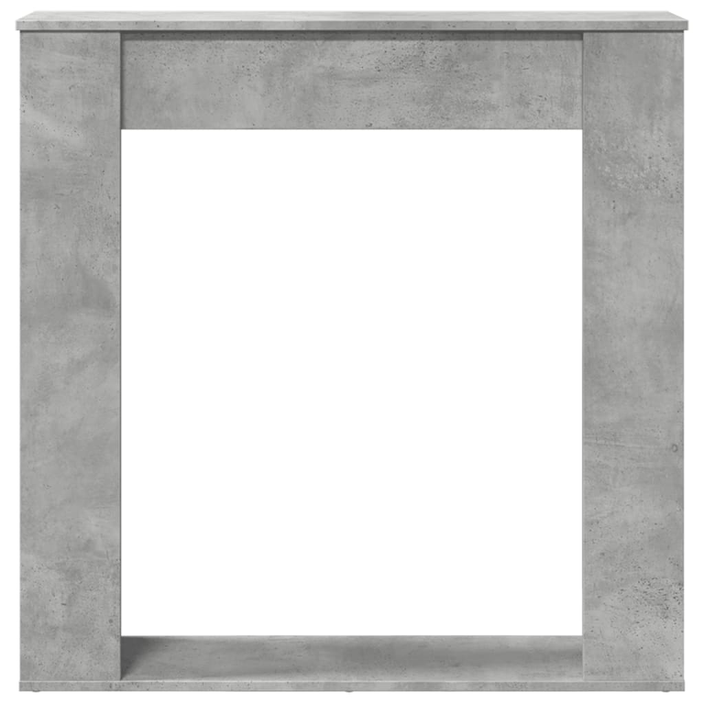 betonszürke szerelt fa kandallóburkolat 100 x 20 x 100 cm
