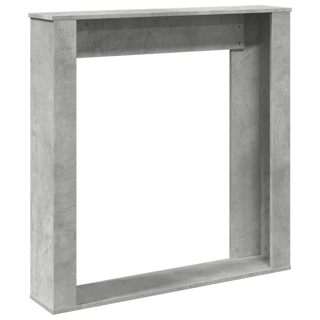betonszürke szerelt fa kandallóburkolat 100 x 20 x 100 cm
