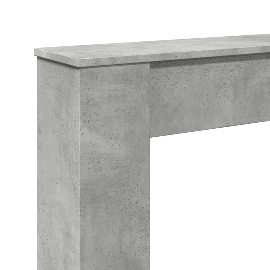 betonszürke szerelt fa kandallóburkolat 100 x 20 x 100 cm