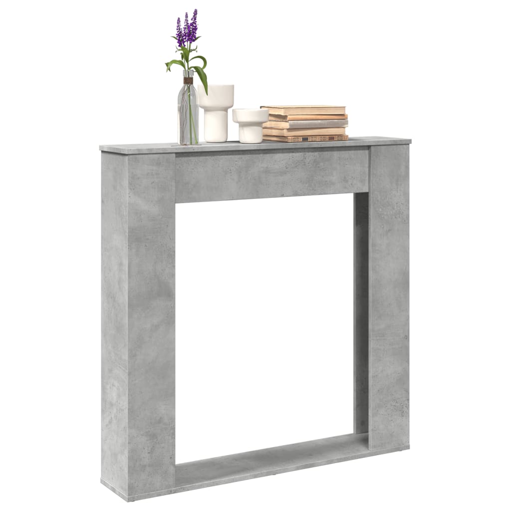 betonszürke szerelt fa kandallóburkolat 100 x 20 x 100 cm