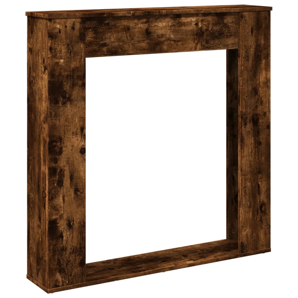 füstös tölgy színű szerelt fa kandallóburkolat 100x20x100 cm