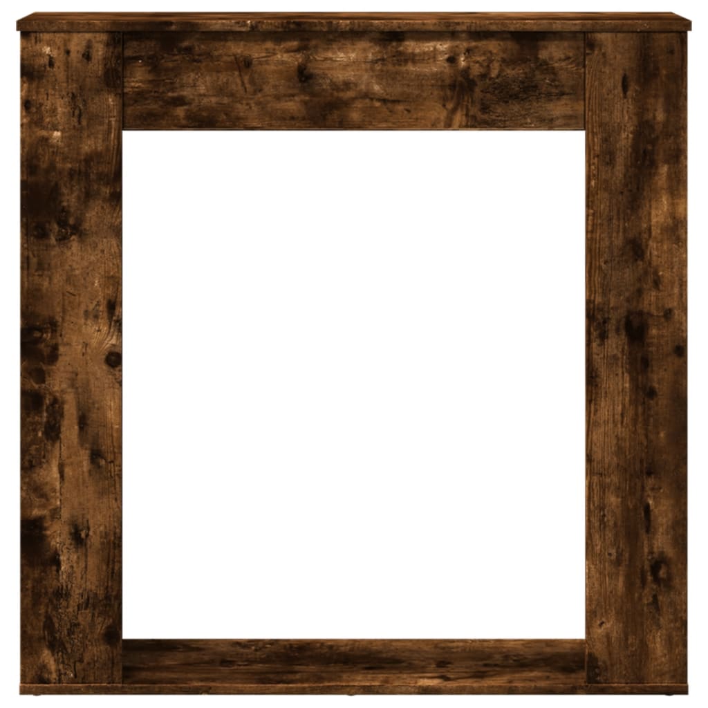 füstös tölgy színű szerelt fa kandallóburkolat 100x20x100 cm