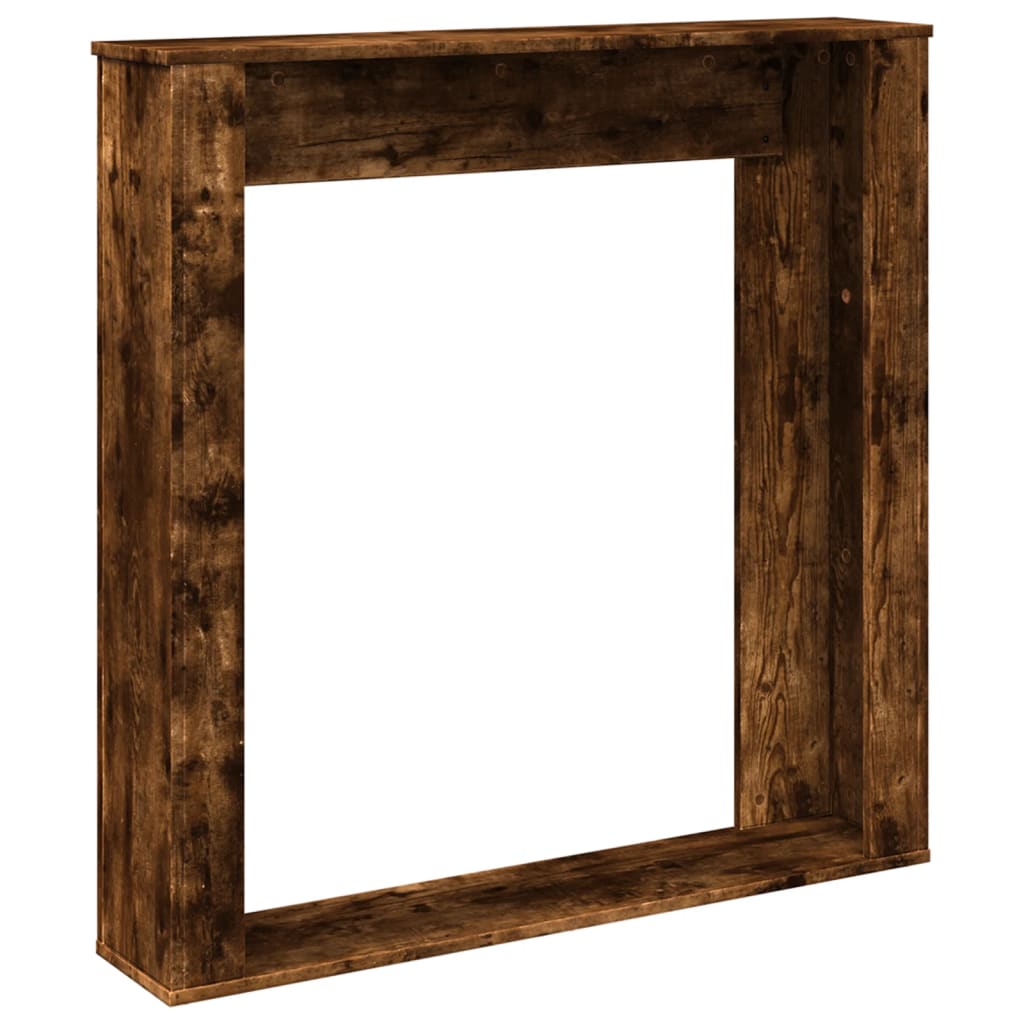 füstös tölgy színű szerelt fa kandallóburkolat 100x20x100 cm