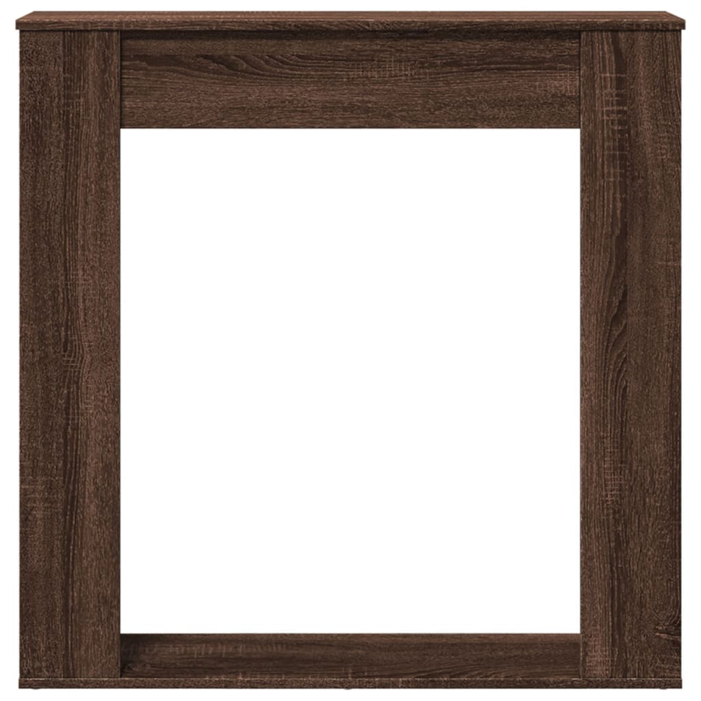 barna tölgy színű szerelt fa kandallóburkolat 100x20x100 cm