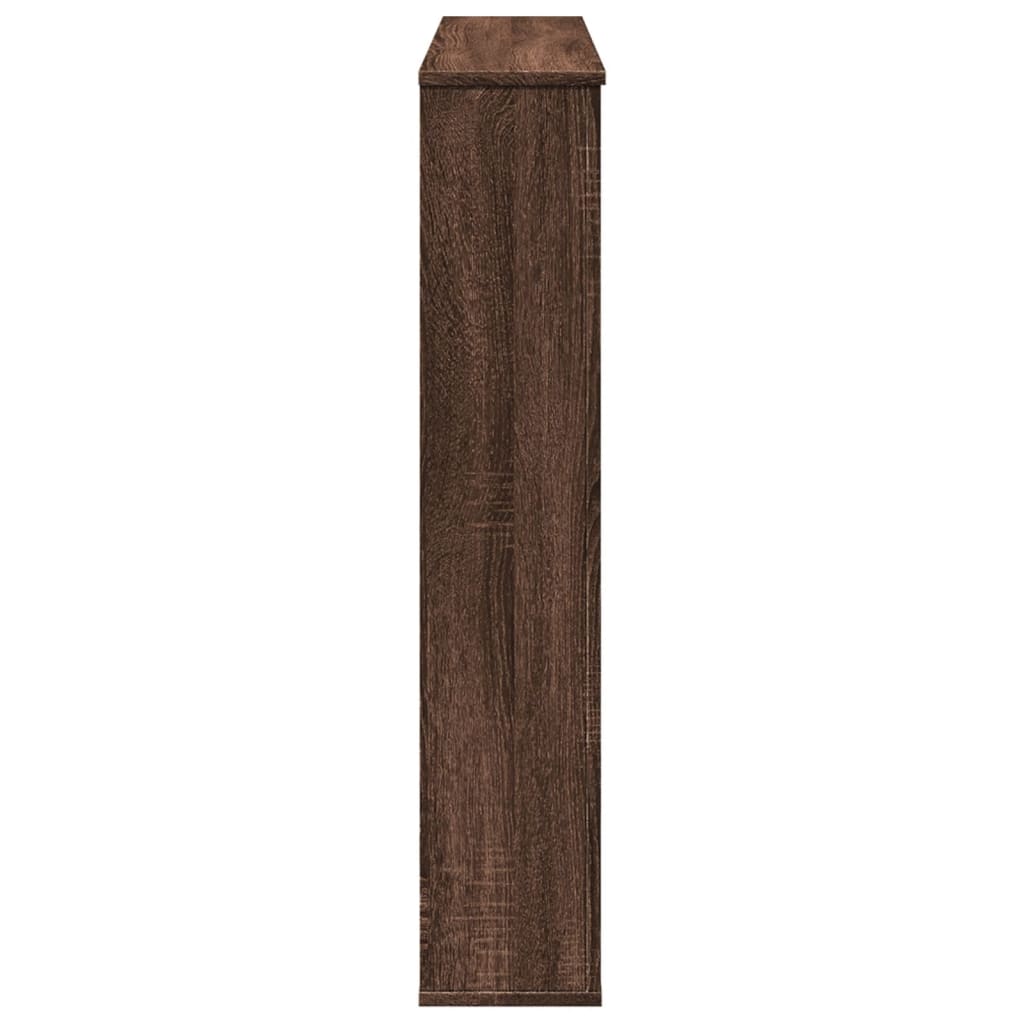 barna tölgy színű szerelt fa kandallóburkolat 100x20x100 cm