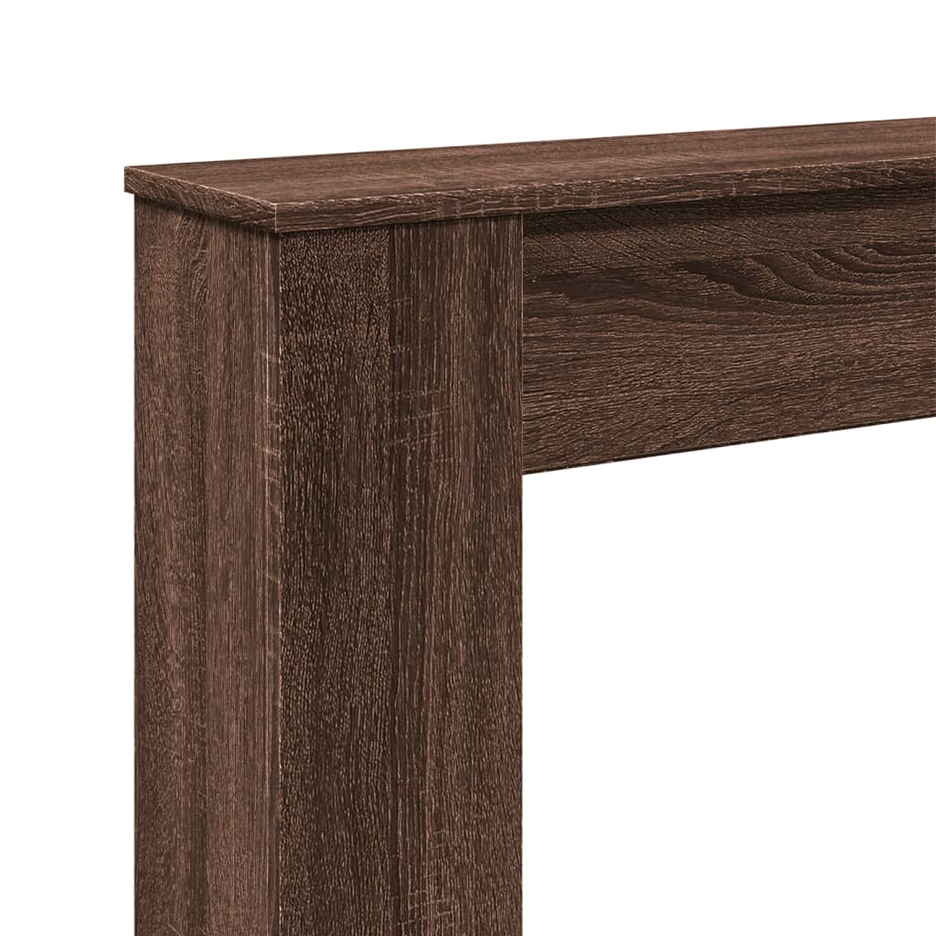 barna tölgy színű szerelt fa kandallóburkolat 100x20x100 cm