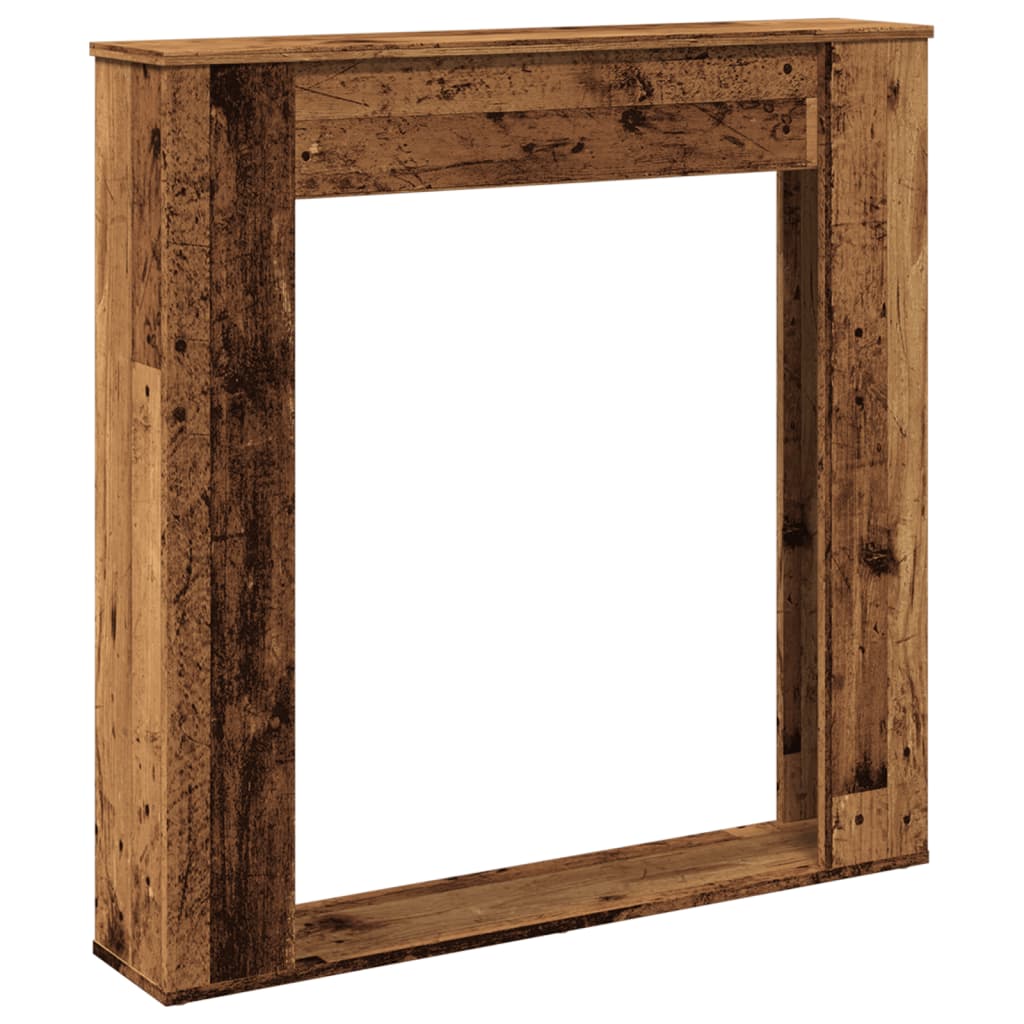 antik fa színű szerelt fa kandallóburkolat 100 x 20 x 100 cm