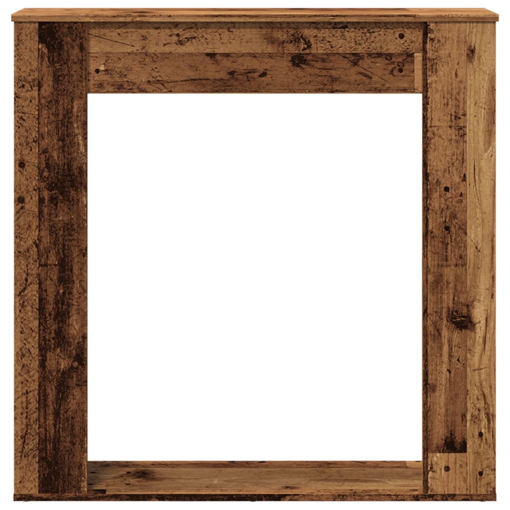 antik fa színű szerelt fa kandallóburkolat 100 x 20 x 100 cm