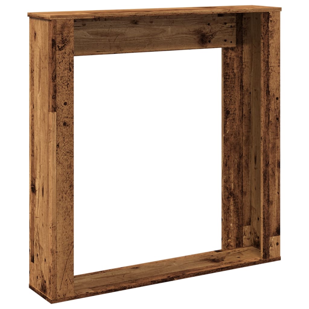 antik fa színű szerelt fa kandallóburkolat 100 x 20 x 100 cm