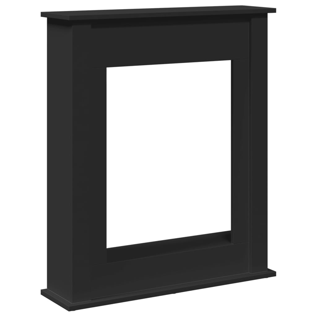 fekete szerelt fa kandallóburkolat 75 x 20 x 87,5 cm
