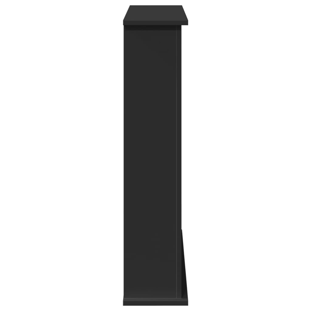 fekete szerelt fa kandallóburkolat 75 x 20 x 87,5 cm