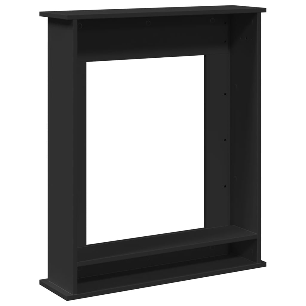 fekete szerelt fa kandallóburkolat 75 x 20 x 87,5 cm
