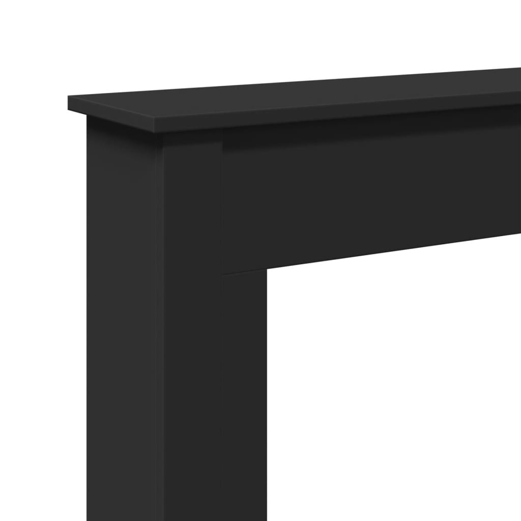 fekete szerelt fa kandallóburkolat 75 x 20 x 87,5 cm