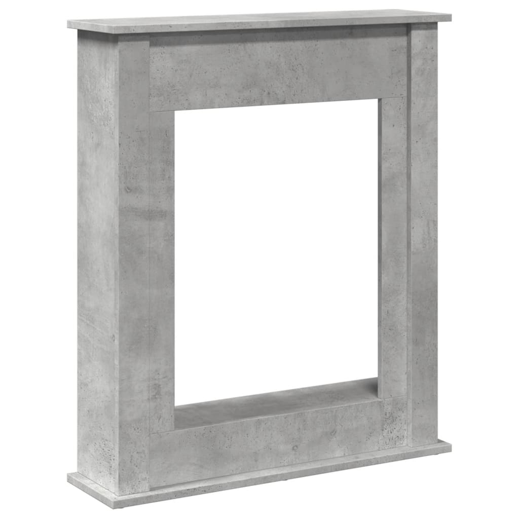 betonszürke szerelt fa kandallóburkolat 75 x 20 x 87,5 cm