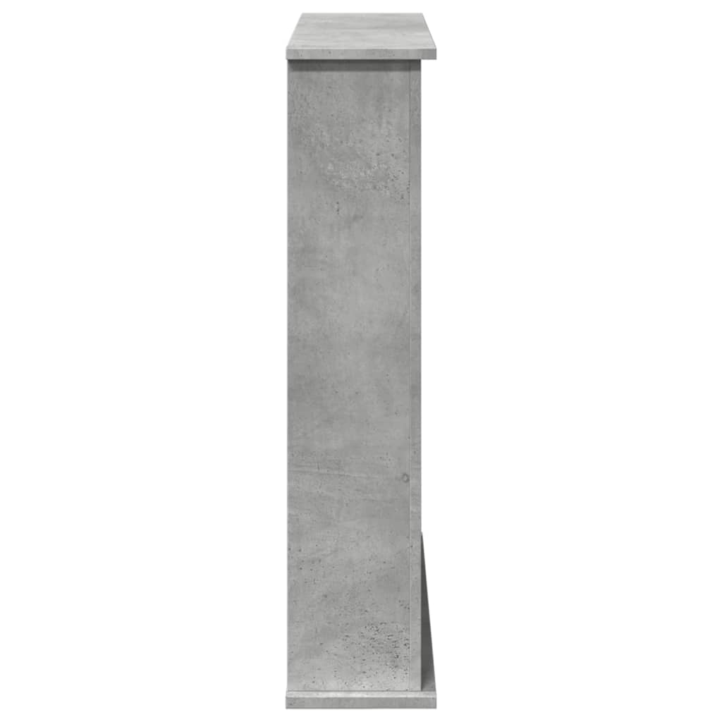 betonszürke szerelt fa kandallóburkolat 75 x 20 x 87,5 cm