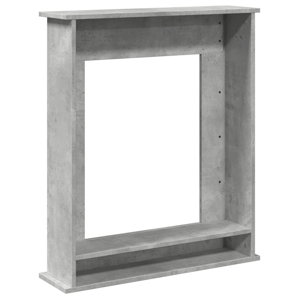 betonszürke szerelt fa kandallóburkolat 75 x 20 x 87,5 cm