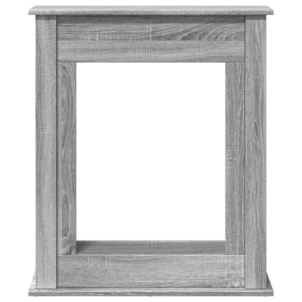 szürke sonoma színű szerelt fa kandallóburkolat 75x20x87,5 cm